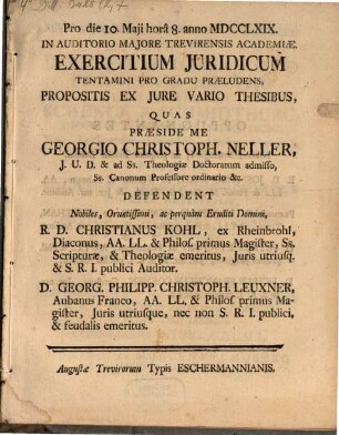 Exercitium juridicum