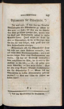 Philantropin für Schauspieler