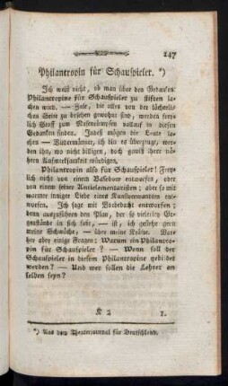 Philantropin für Schauspieler