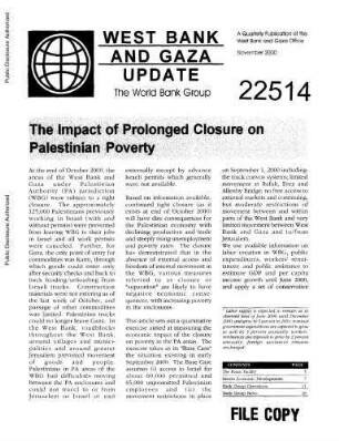 The impact of prolonged closure on Palestinian poverty
