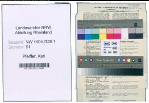 Entnazifizierung Karl Pfeiffer , geb. 22.10.1900 (Schlaechter)