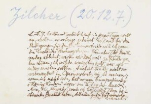 Brief an Hermann Zilcher