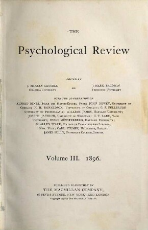 Psychological review. 3. 1896