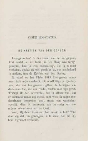 Zesde hoofdstuk. De kritiek van den oorlog