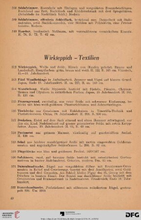 Wirkteppich - Textilien (Nr. 511 - 522)