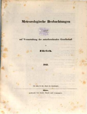 Meteorologische Beobachtungen. 1841