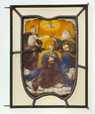 Fragment einer Kabinettscheibe mit der Krönung Mariä nach Albrecht Dürer