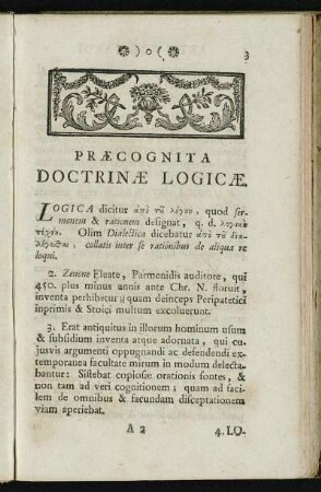 Præcognita Doctrinæ Logicæ.