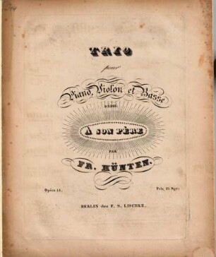 Trio pour piano, violon et basse : opéra 14