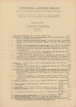 Nr. 498: Ausländische Zeitschriften Teil IX