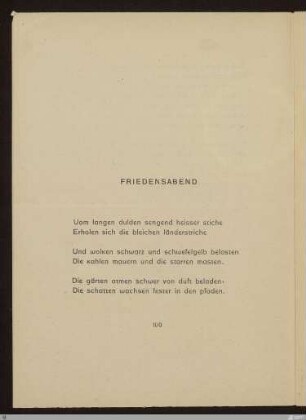 Friedensabend : [SW III: keine Sigle]; [SW III, S. 81/142]