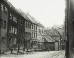 Bautzen, Schloßstraße, Südseite, Blick zum Schlossturm