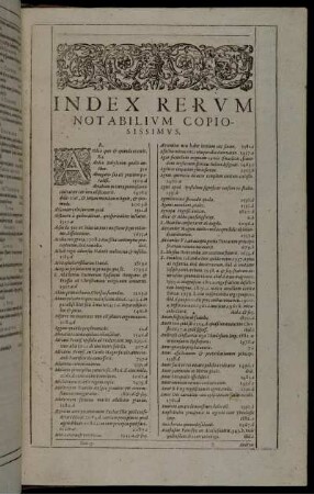 Index Rerum Notabilium copiosissimus.