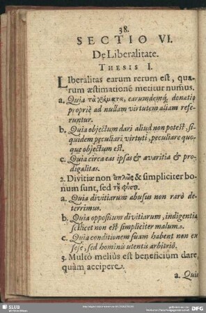 Sectio VI. De Liberalitate