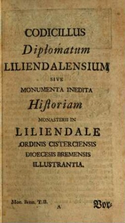 Monumenta Inedita Rerum Germanicarum Praecipue Bremensium, 2,1/2