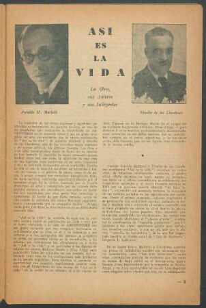 Así es la vida - La obra, sus autores y sus intérpretes
