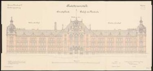 Kadettenanstalt der Garnison, Naumburg/Saale: Aufriss Nordansicht (gesamt) 1:100