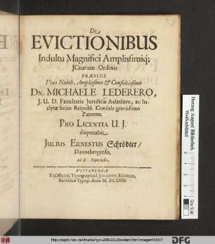 De Evictionibus