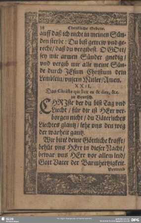 XXII. Das Christe qui lux es & dies, &c. zu Deutsch
