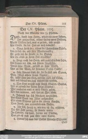 Der CV. Psalm. 105.