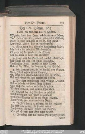 Der CV. Psalm. 105.