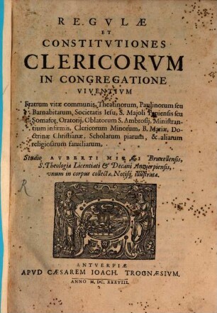 Regulae et Constitutiones Clericorum in Congregatione viventium
