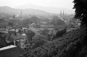 Freiburg: Stiftungsverwaltung; vom Schlossberg durch Reben, auf Stadtteil Wiehre