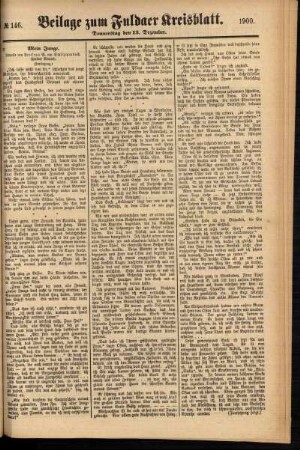 Zweite Ausgabe vom Donnerstag, den 13. Dezember 1900.