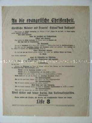 Wahlflugblatt der NSDAP zu den Preußischen Landtagswahlen mit antikapitalistischer Demagogie