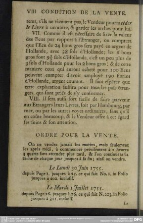 Ordre Pour La Vente