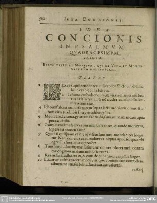 Idea Concionis In Psalmum Quadragesimum Primum
