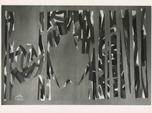 Gobelin "Triptychon", Kunstpreis der Stadt Krefeld 1958, Gobelin für das Sitzungszimmer des Landespersonalamtes, Wiesbaden von Elisabeth Kadow