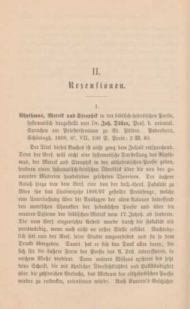 602-604 [Rezension] Döller, Johannes, Rhythmus, Metrik und Strophik in der biblisch-hebräischen Poesie