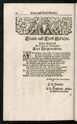 30-40, Trauer- und Trost-Gedichte.