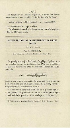 Division pratique de la cironférebce eb parties égales.