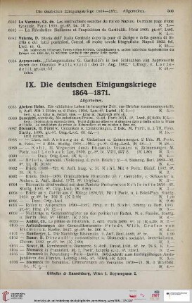IX. Die deutschen Einigungskriege 1864-1871 (Nr. 6085-6412)