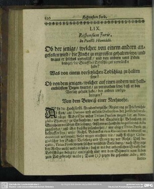LIX. [Responsum Juris, In Puncto Homicidii]