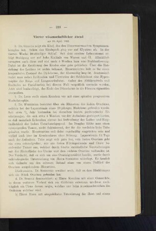 Vierter Wissenschaftlicher Abend am 19. April 1902.