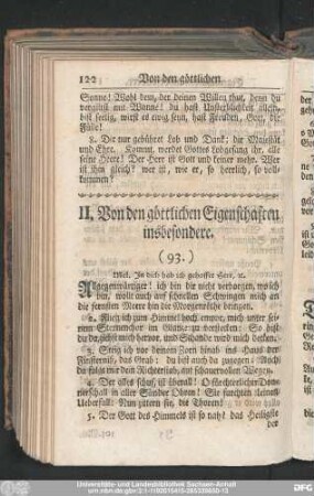 II. Von den göttlichen Eigenschaften insbesondere.