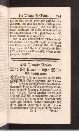 Der Neunte Absatz. Was sich ferner in diser Wildnuß zugetragen.