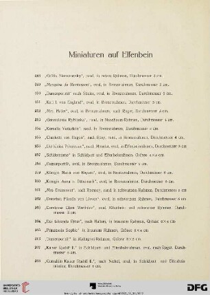 Miniaturen auf Elfenbein (Nr. 248-304)