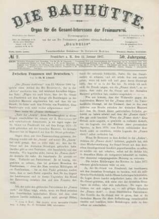 No. 2. Frankfurt a. M., den 12. Januar 1907. 50. Jahrgang.