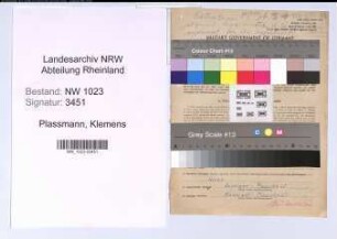 Entnazifizierung Klemens Plassmann , geb. 06.04.1891 (Rektor)