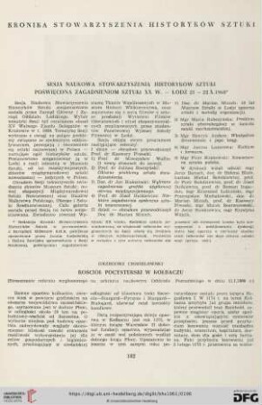 Kościół pocysterski w Kołbaczu : (Streszczenie referatu wygłoszonego na zebraniu naukowym Oddziału Poznańskiego w dniu 11.I.1960 r.)