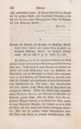 344-352 [Rezension] Baehring, Bernhard, Thomas von Kempen, der Prediger der Nachfolge Christi