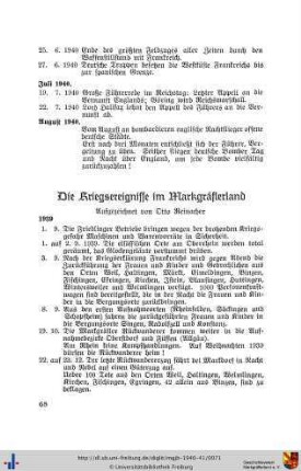 Die Kriegsereignisse im Markgräflerland