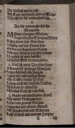 X. An die unvergleichliche Margaris