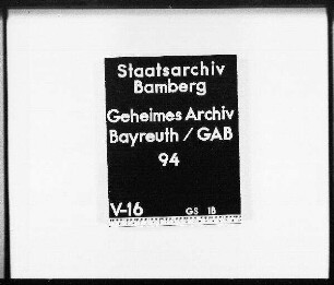Auskünfte aus dem Geheimen Hausarchiv Plassenburg über den Schaftrieb zu Betzendorf