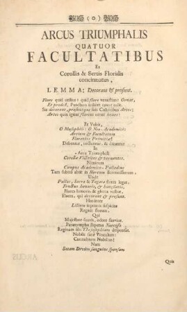 Arcus triumphalis quatuor facultatibus.