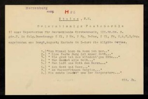 8 vierstimmige Festchoräle : Acht vierstimmige Festchoräle